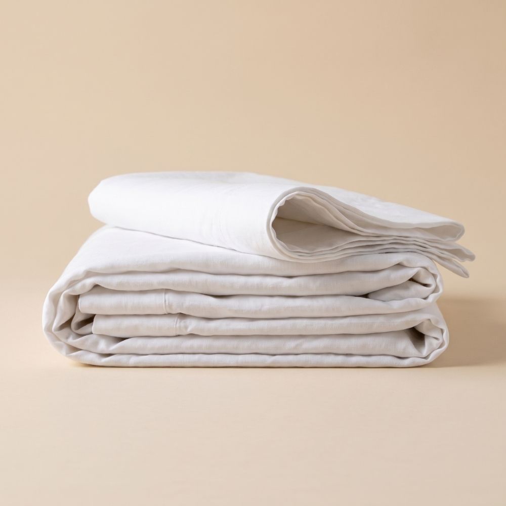 Drap plat en coton bio et lin français