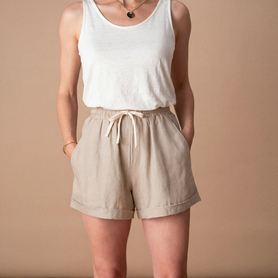 🇫🇷🌾 Le short propre 100% Lin Français - Femme