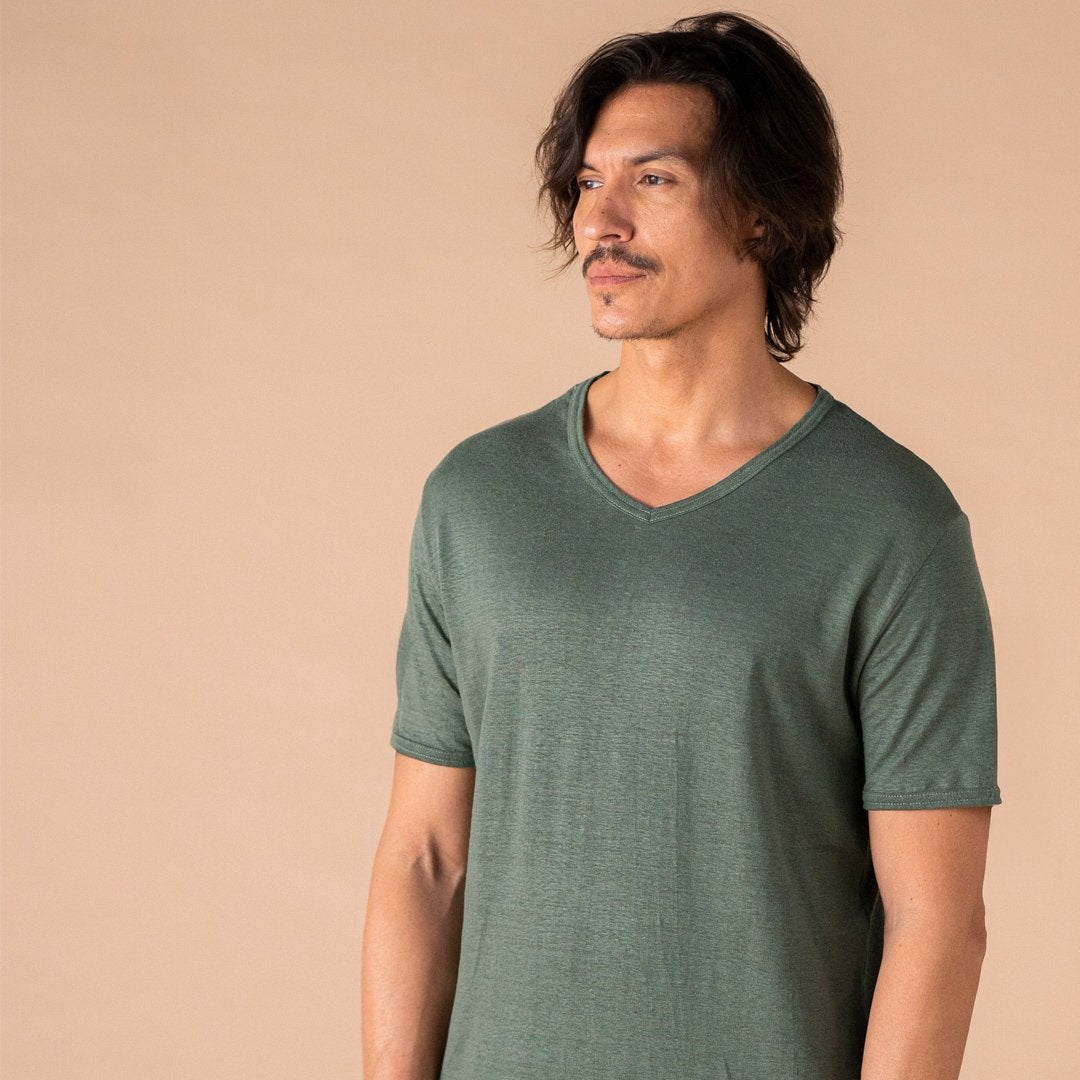 🇫🇷🌾 Le t-shirt col V en lin français