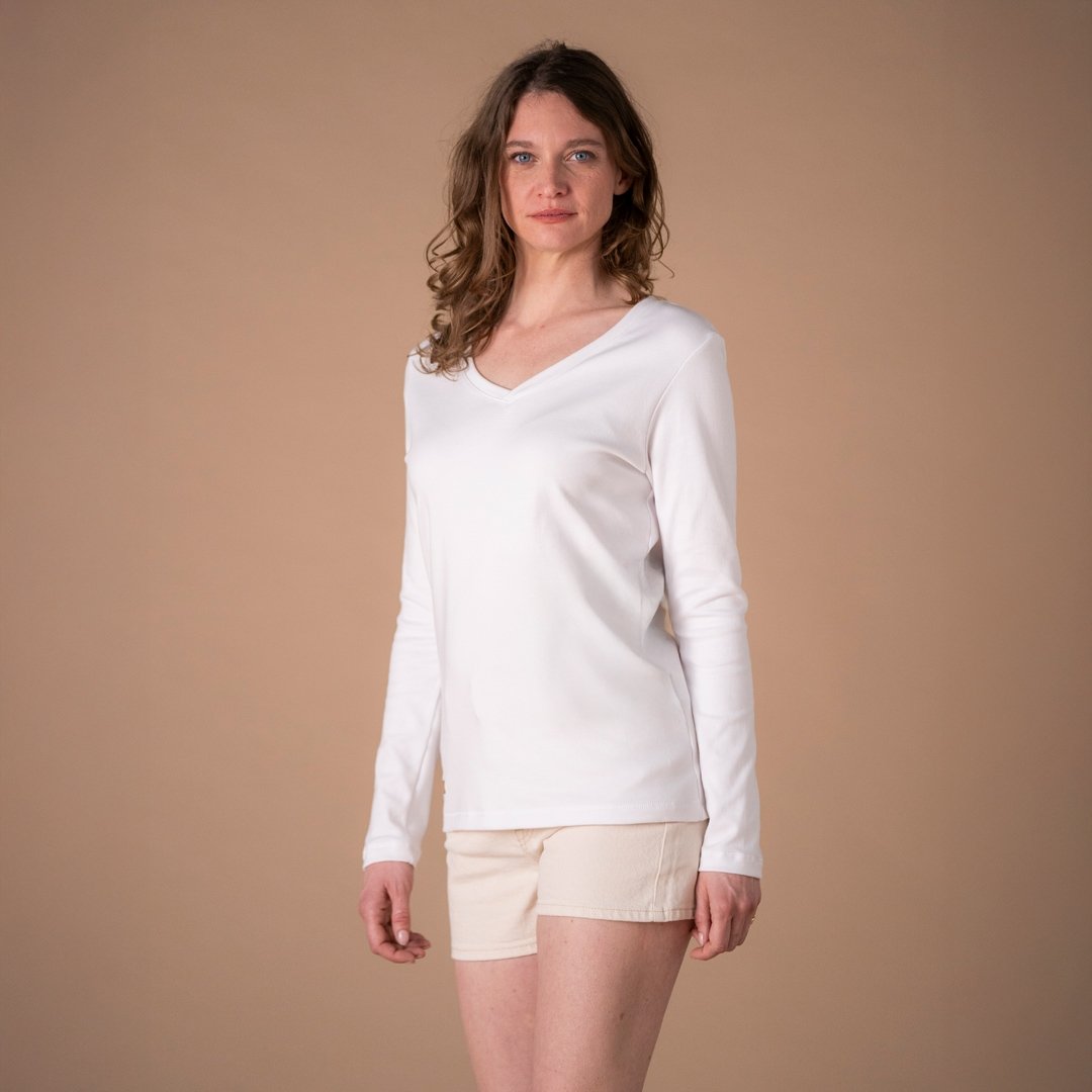 🇫🇷🌱 Le t-shirt en coton bio ML - Col V