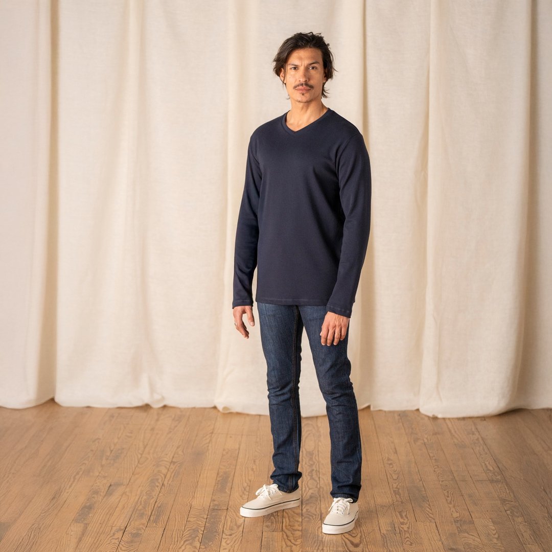 🇫🇷🌱 Le t-shirt en coton bio ML - Col V