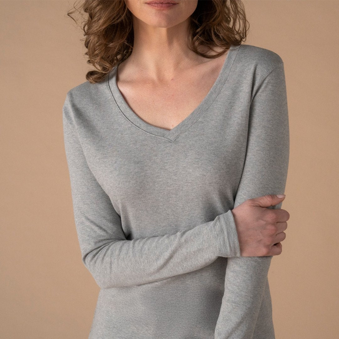 🇫🇷🌱 Le t-shirt en coton bio ML - Col V