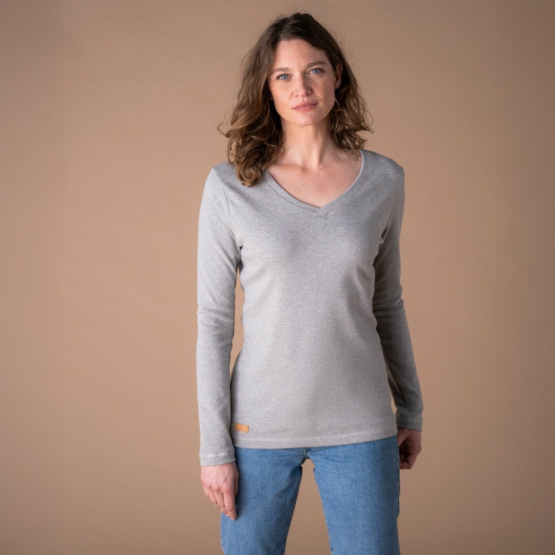 🇫🇷🌱 Le t-shirt en coton bio ML - Col V