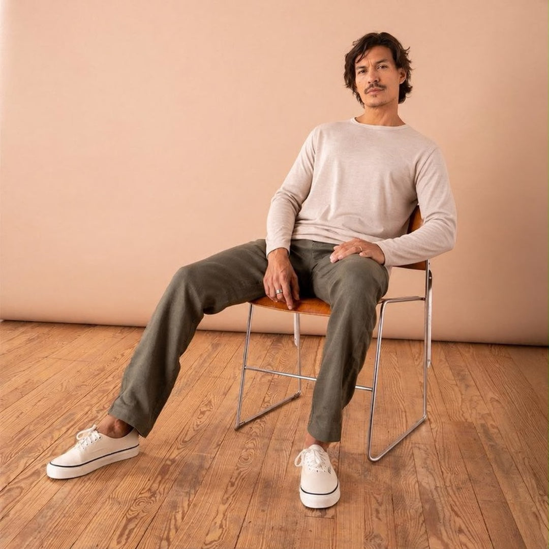 Le t-shirt en laine mérinos ML homme beige - vue 3