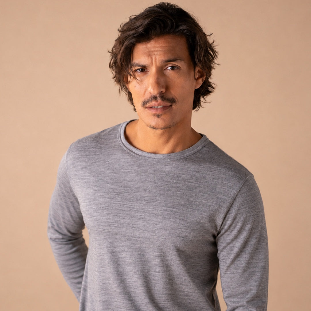 Le t-shirt en laine mérinos ML homme gris, made in France