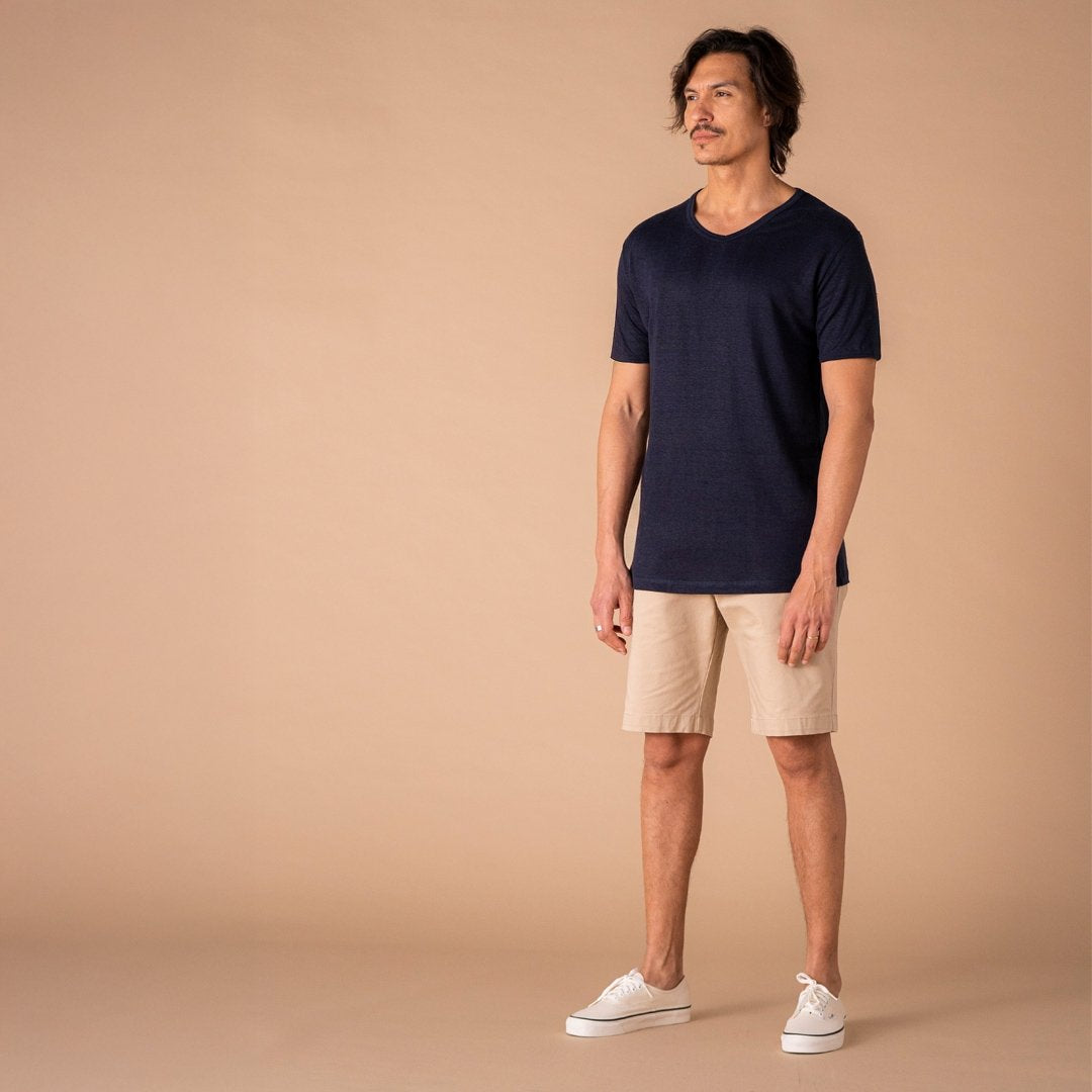 🇫🇷🌾 Le t-shirt col V en lin français