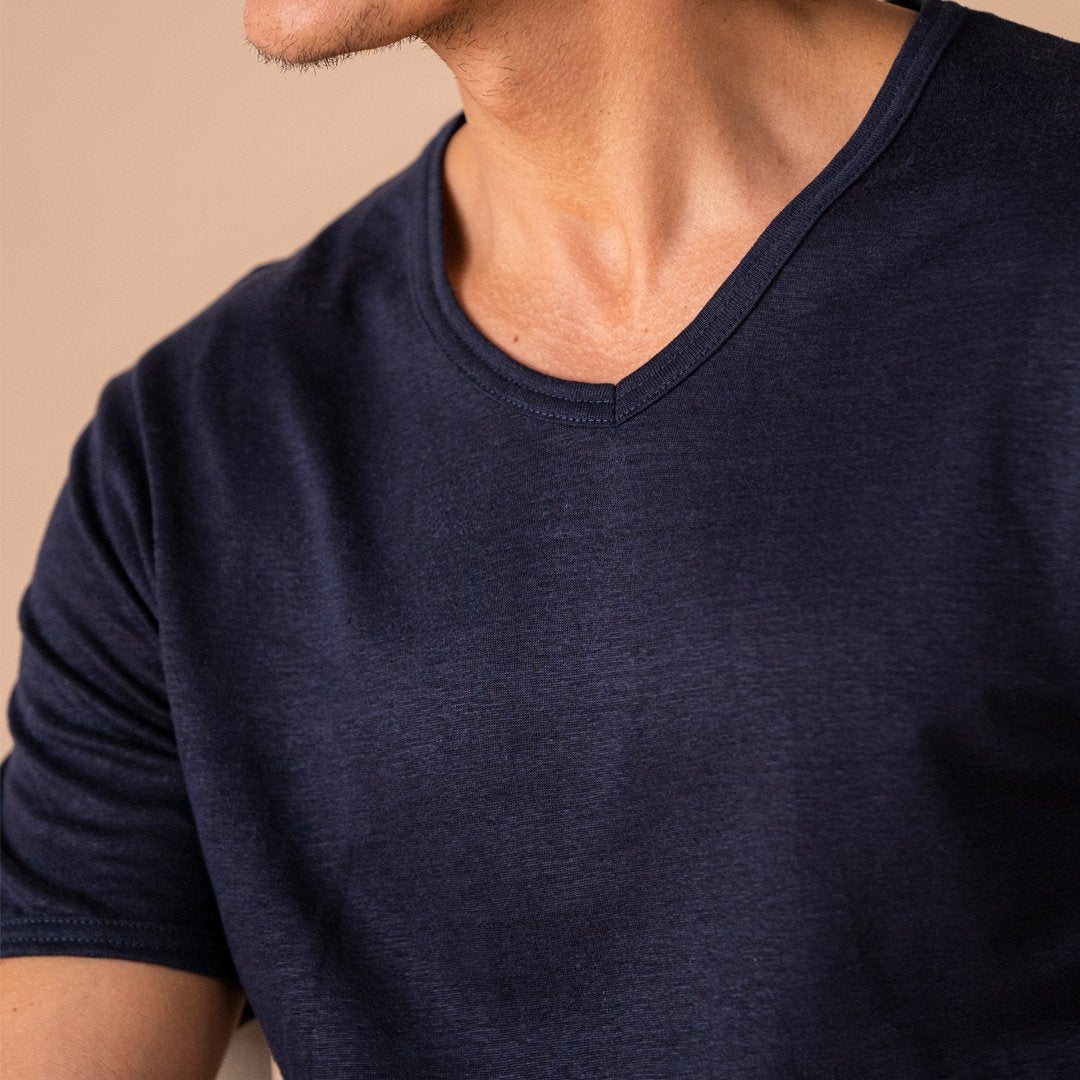 🇫🇷🌾 Le t-shirt col V en lin français