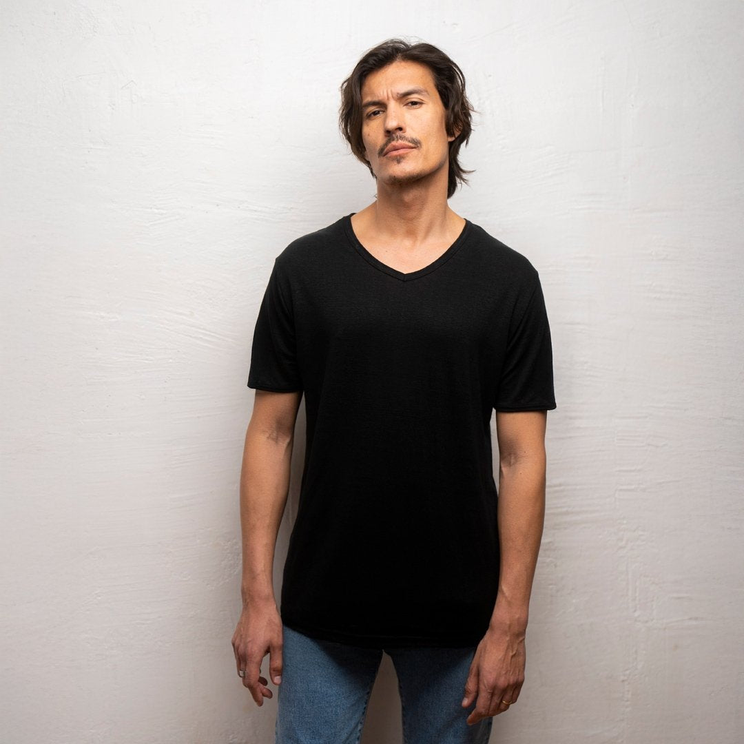 🇫🇷🌾 Le t-shirt col V en lin français