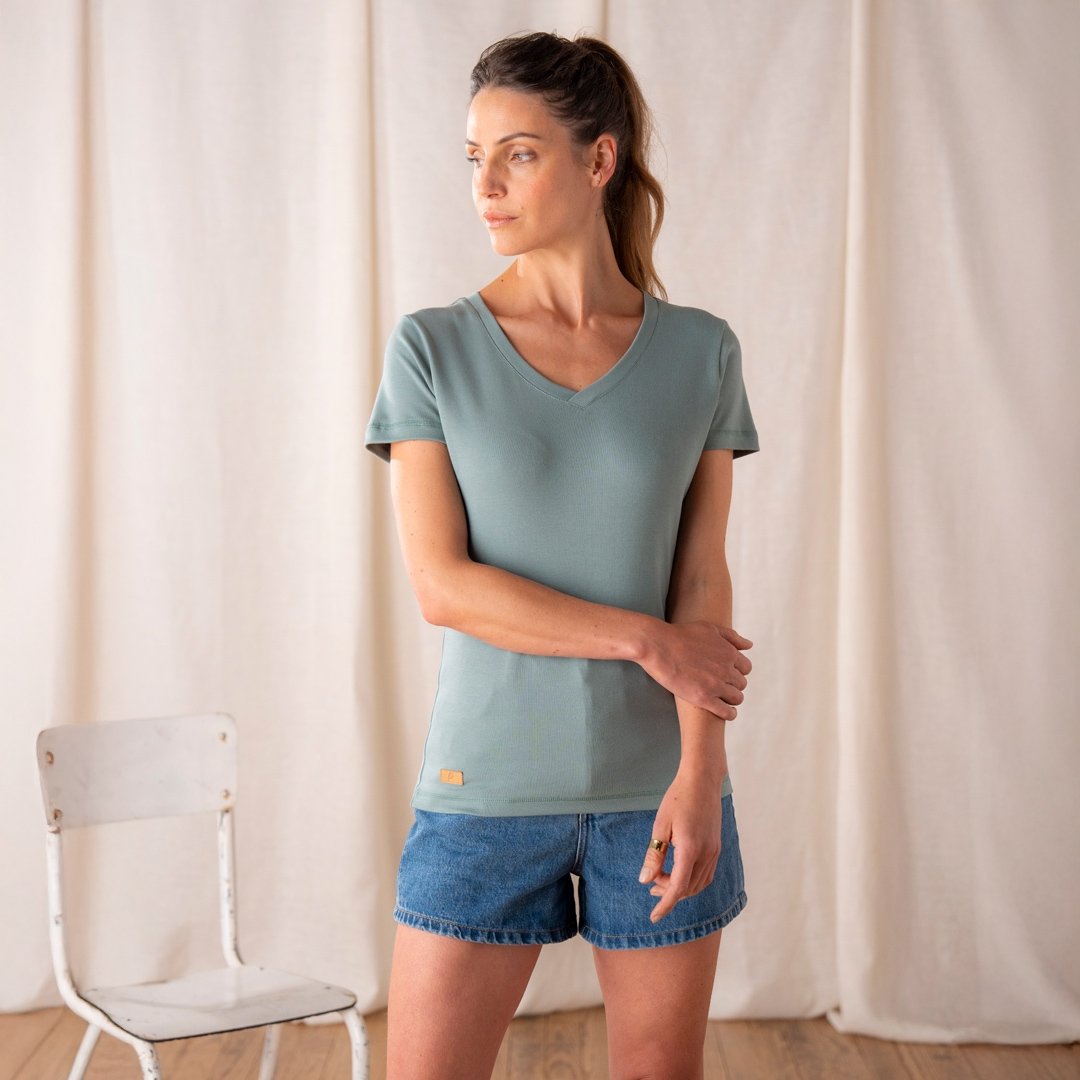 🇫🇷🌱 Le t-shirt en coton bio - Col V