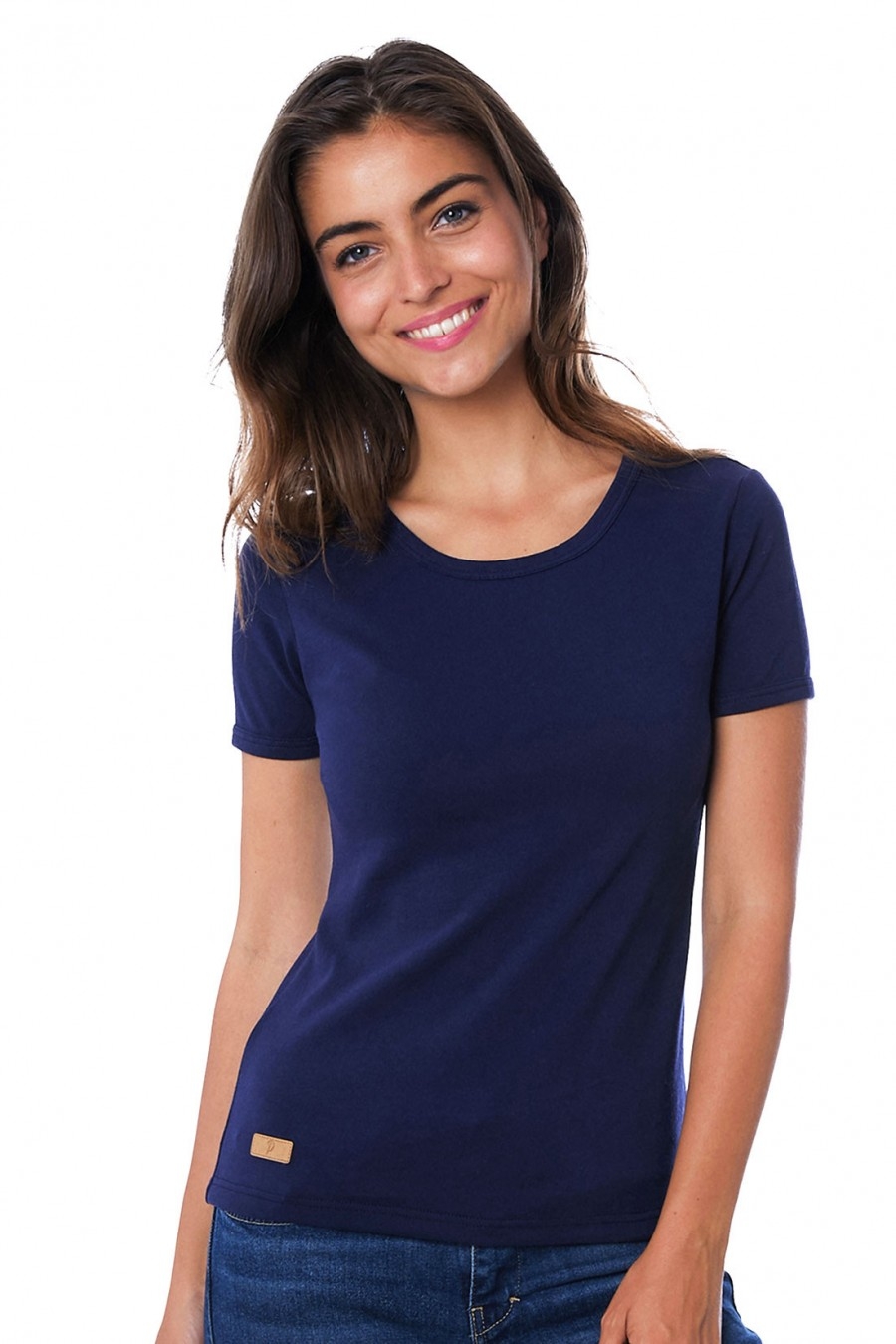 T-SHIRT FEMME MANCHE COURTE COL ROND BLEU ROI - Made in France & 100% Recyclé
