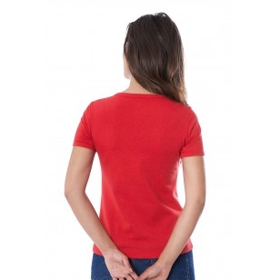 T-SHIRT FEMME MANCHE COURTE COL ROND ROUGE - Made in France & 100% Recyclé