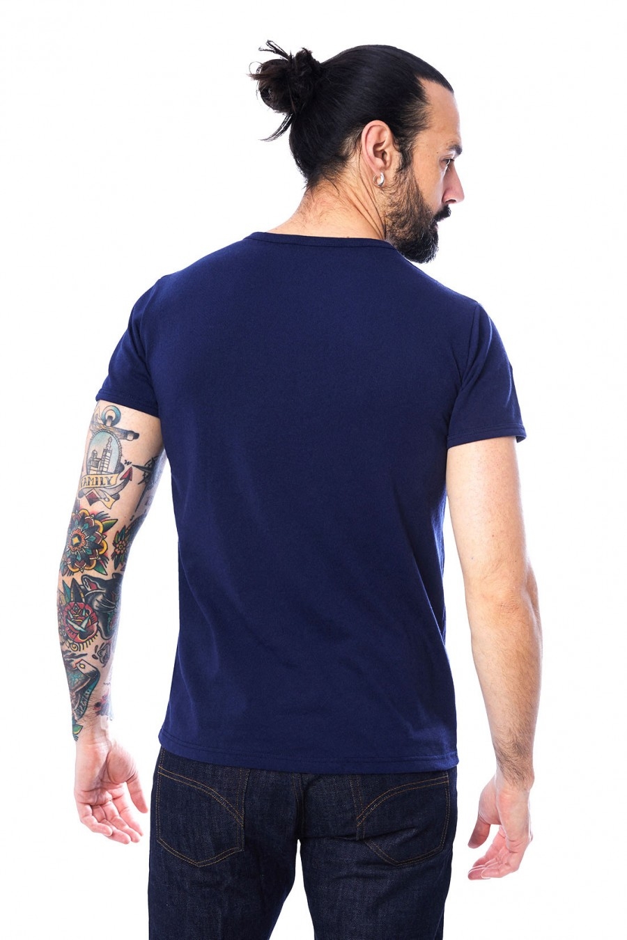 T-SHIRT HOMME MANCHE COURTE COL ROND BLEU ROI - Made in France & 100% Recyclé