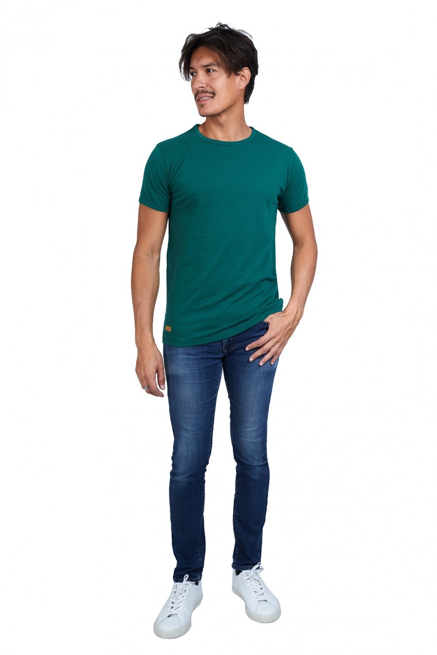 T-SHIRT HOMME MANCHE COURTE COL ROND VERT BOUTEILLE - Made in France & 100% Recyclé