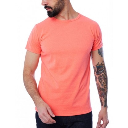 T-SHIRT HOMME MANCHE COURTE COL ROND CORAIL - Made in France & 100% Recyclé