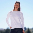 T-SHIRT FEMME MANCHES LONGUES COL ROND BLANC UNI - Made in France & Coton Bio