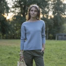 PULL LAINE MERINOS RECYCLEE GRIS FEMME - Made in France & Laine Mérinos Recyclée