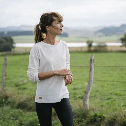 Le t-shirt manches longues en lin français - Femme Naturel 🇫🇷 Made in France 🌱 Lin français