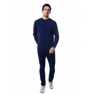 SWEAT HOMME BLEU UNI - 100% recyclé & Made in France