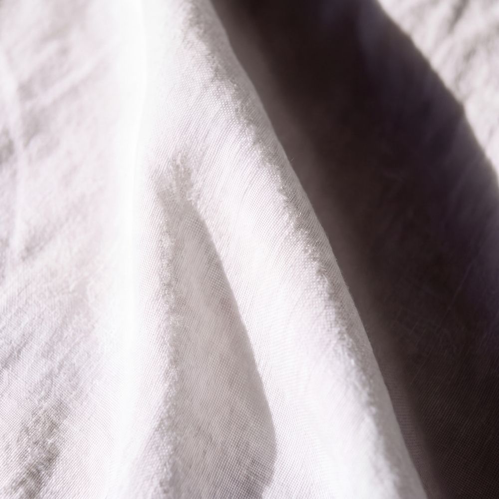 Parure de lit en coton bio et lin français - Blanc
