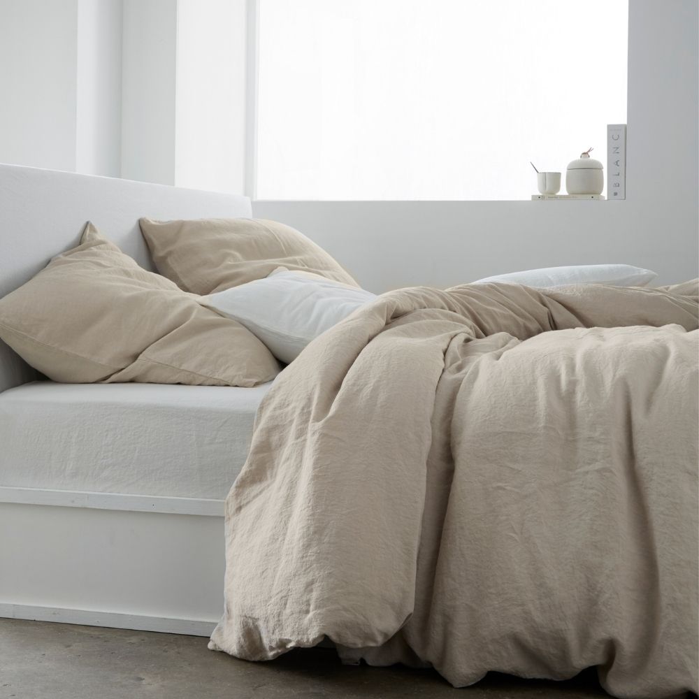 Housse de couette en coton bio et lin français