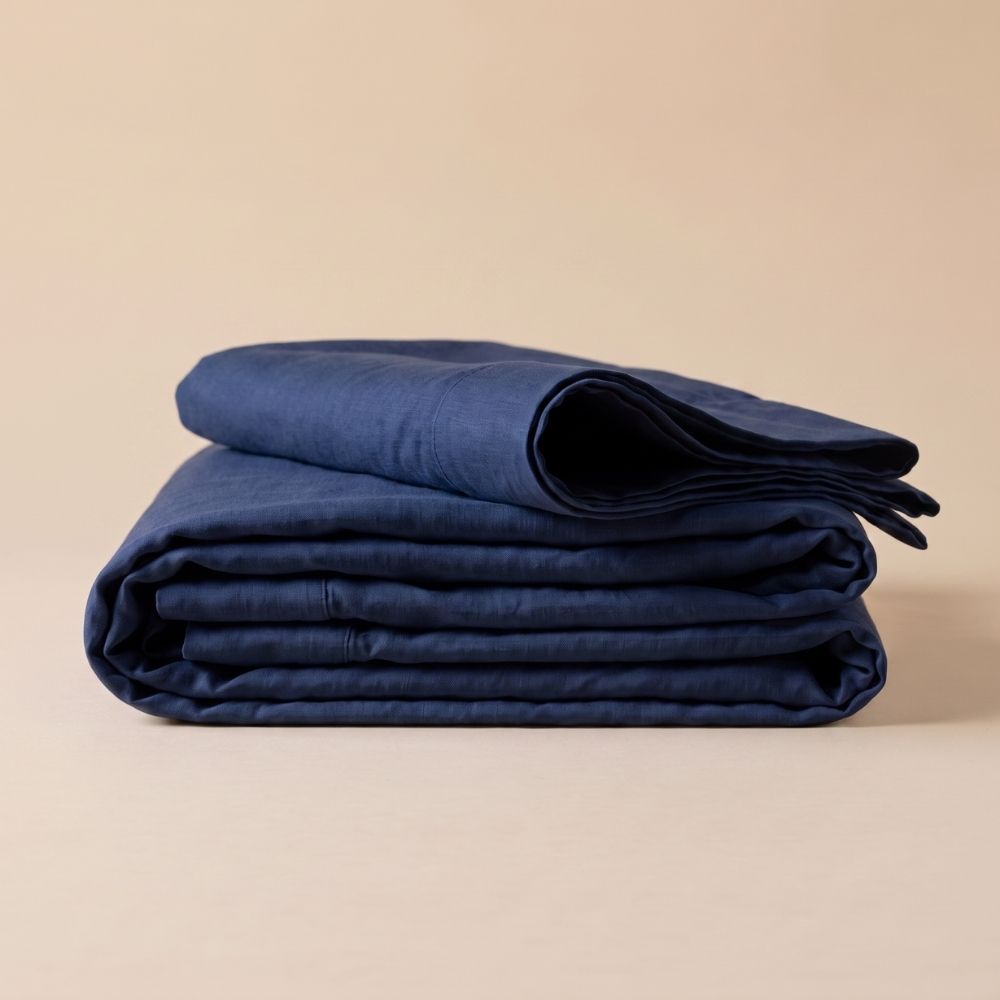 Drap plat en coton bio et lin français