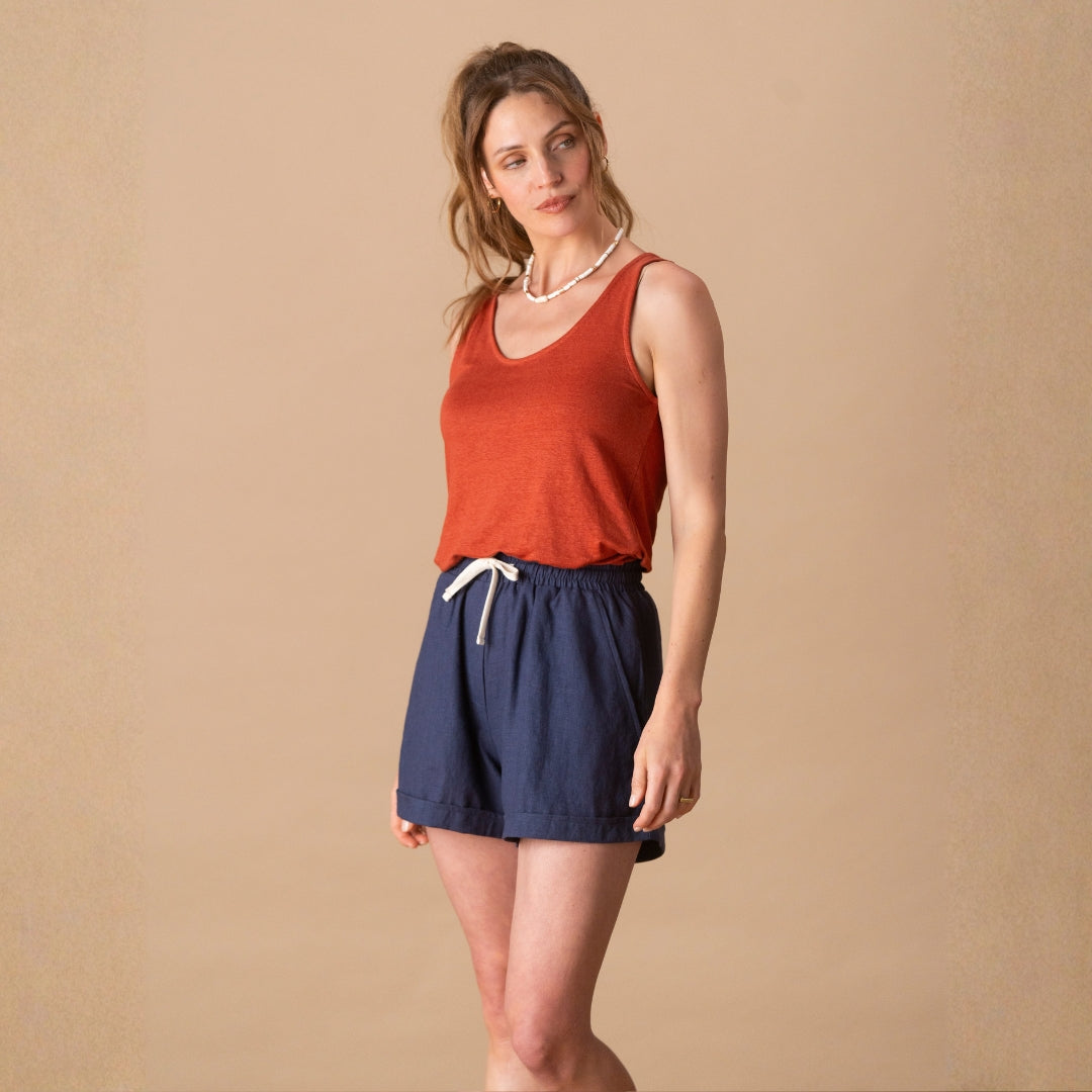 🇫🇷🌾 Le short propre 100% Lin Français - Femme