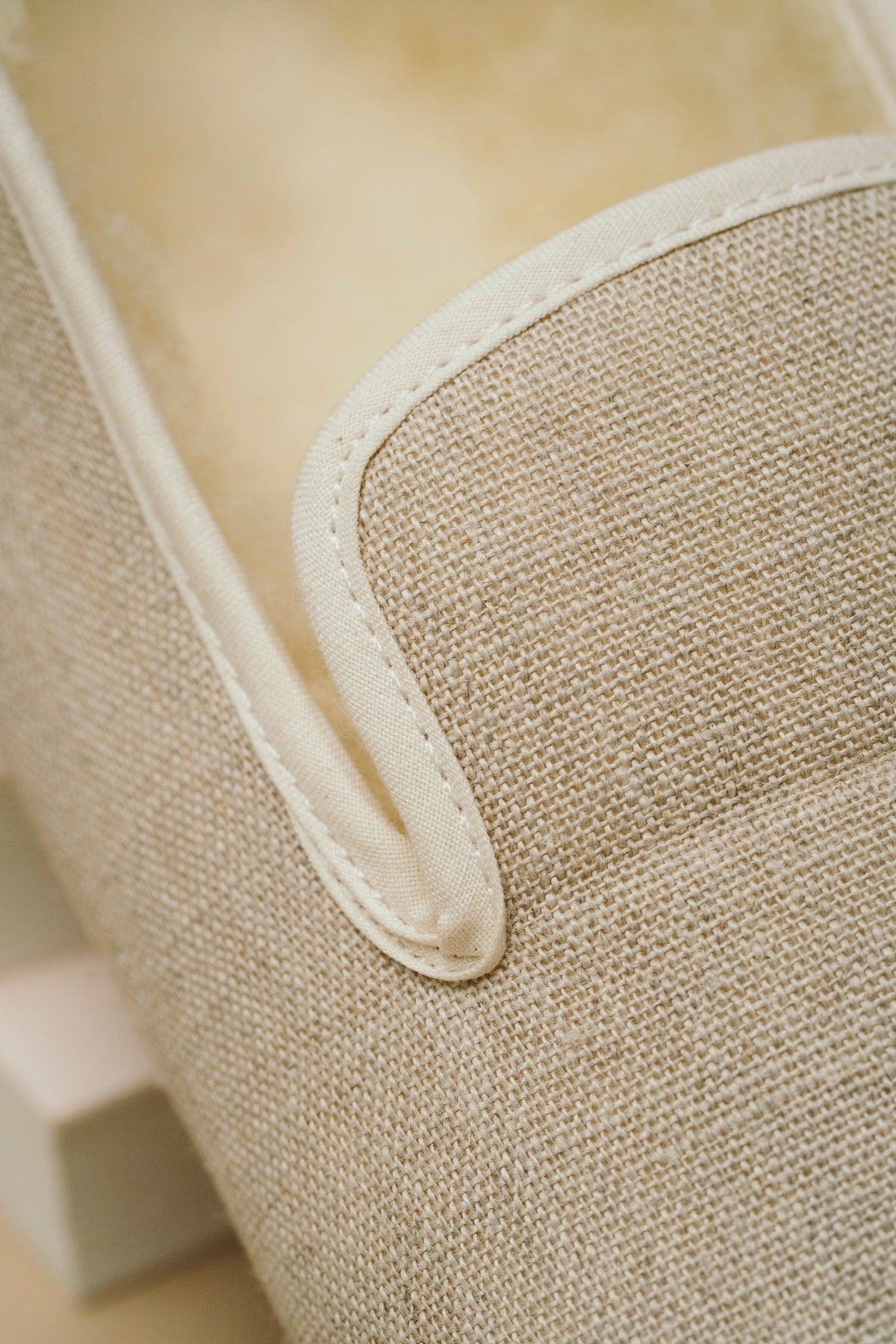 Détail du tissu en lin français