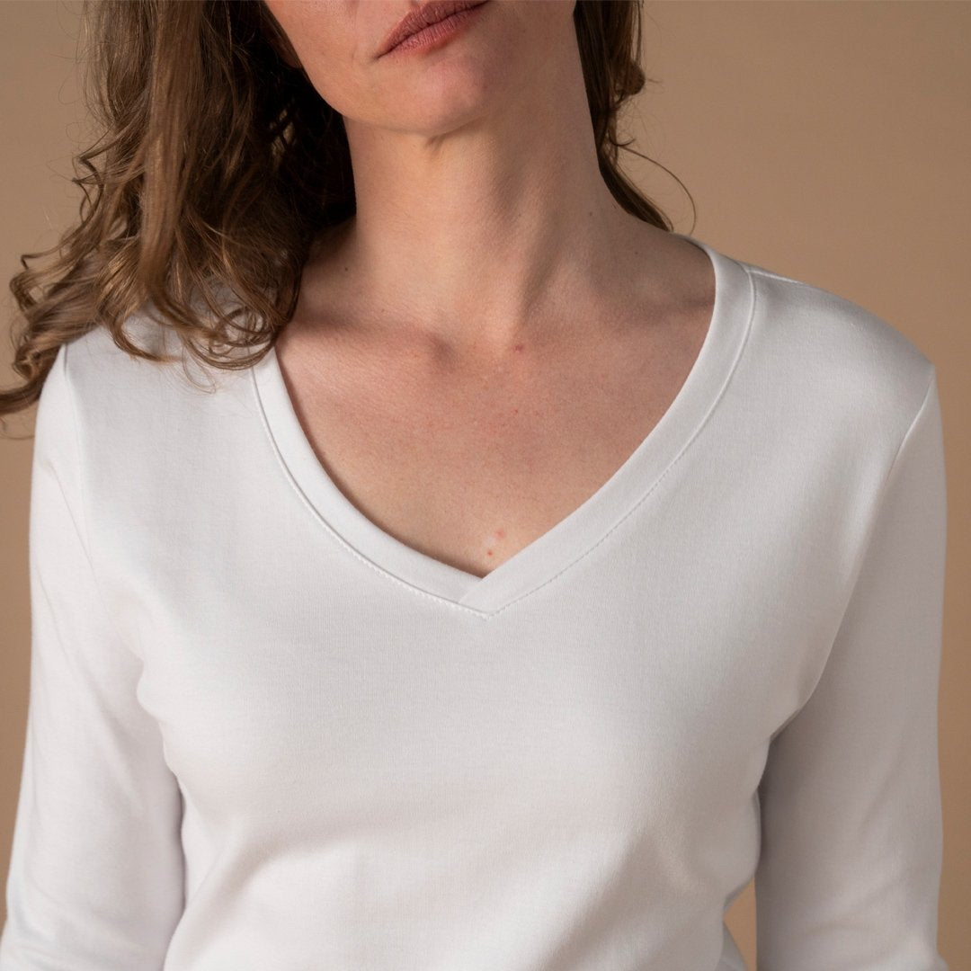 🇫🇷🌱 Le t-shirt en coton bio ML - Col V