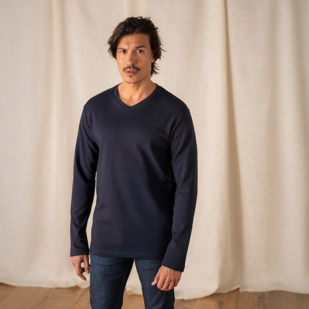 🇫🇷🌱 Le t-shirt en coton bio ML - Col V