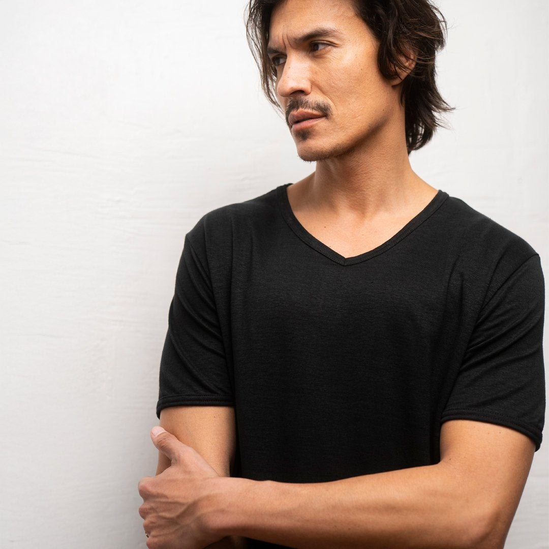🇫🇷🌾 Le t-shirt col V en lin français