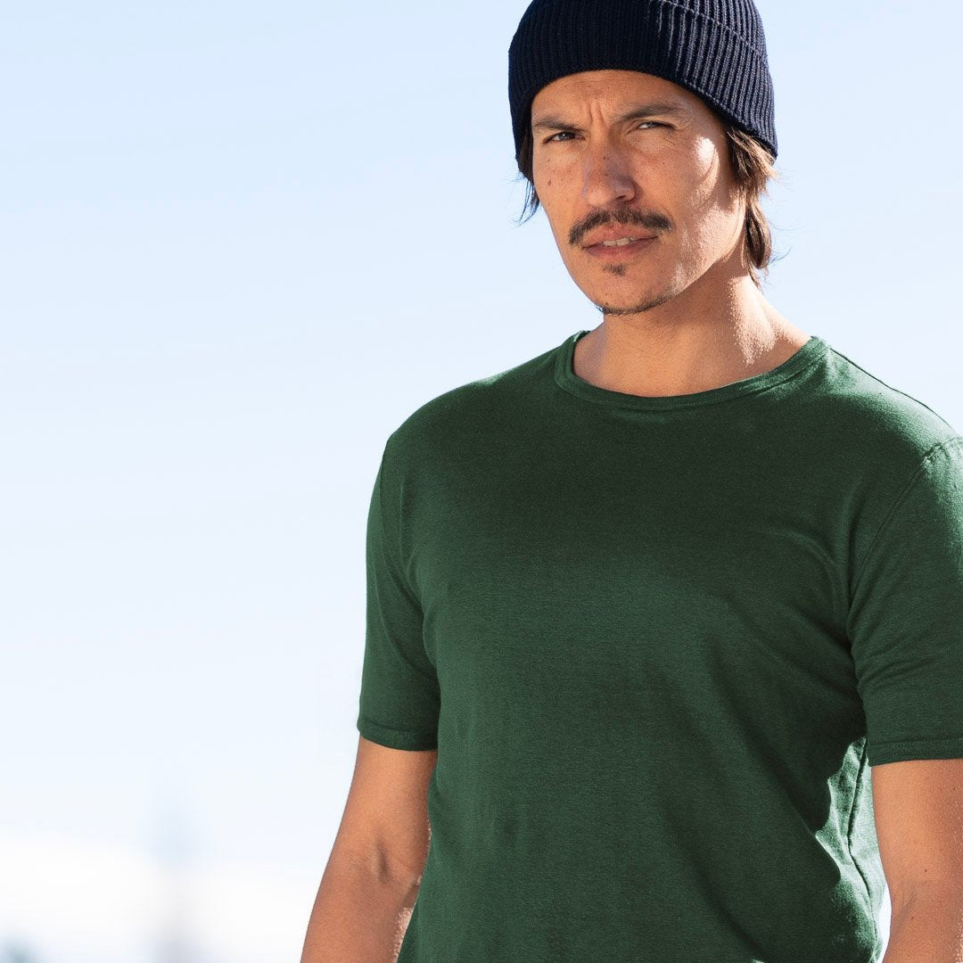Le t-shirt en lin français homme vert olive