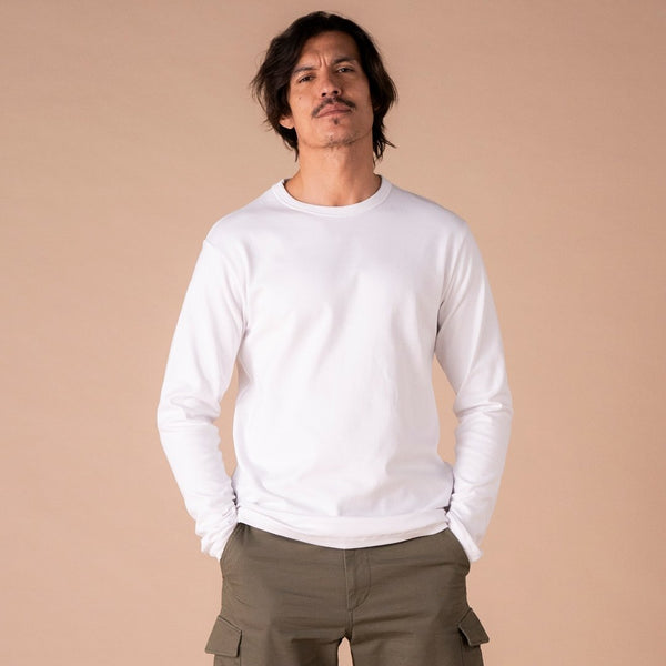 Le t-shirt en coton bio ML homme blanc, made in France