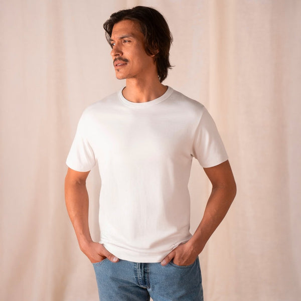Le t-shirt en coton bio homme blanc, made in France