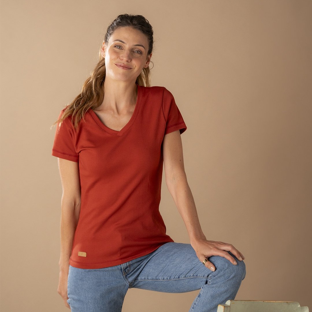 🇫🇷🌱 Le t-shirt en coton bio - Col V