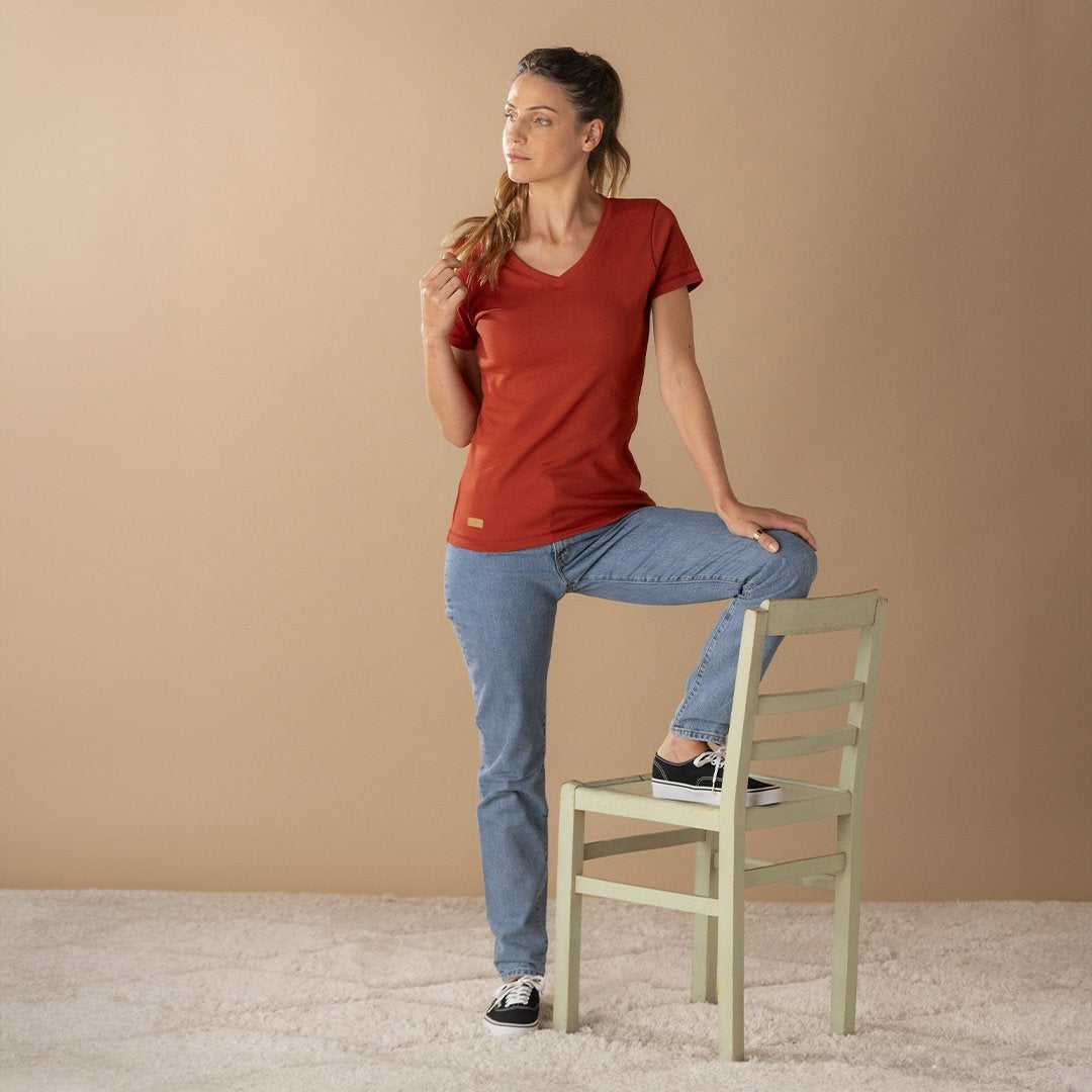 🇫🇷🌱 Le t-shirt en coton bio - Col V