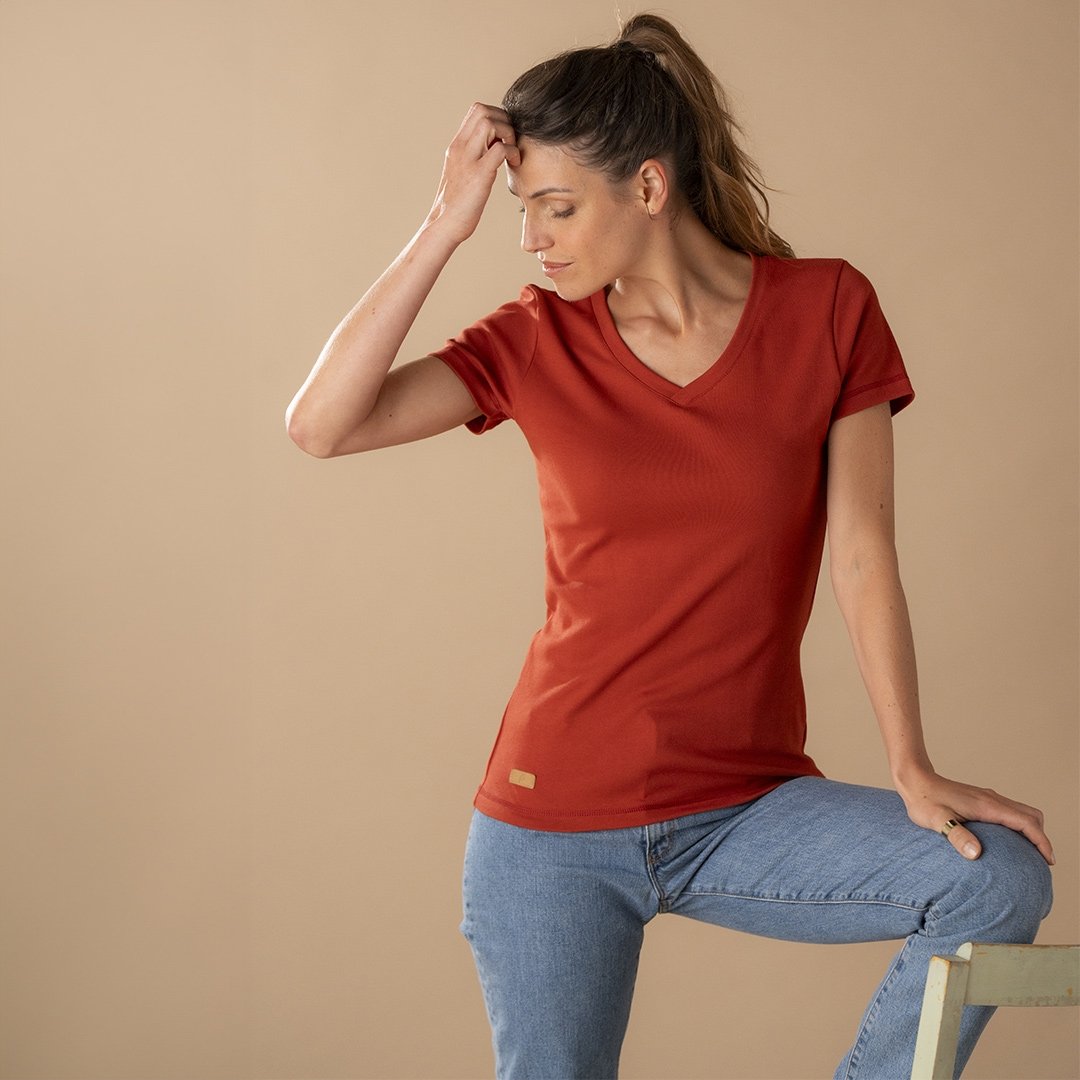 🇫🇷🌱 Le t-shirt en coton bio - Col V