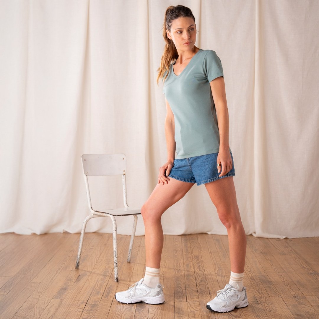 🇫🇷🌱 Le t-shirt en coton bio - Col V