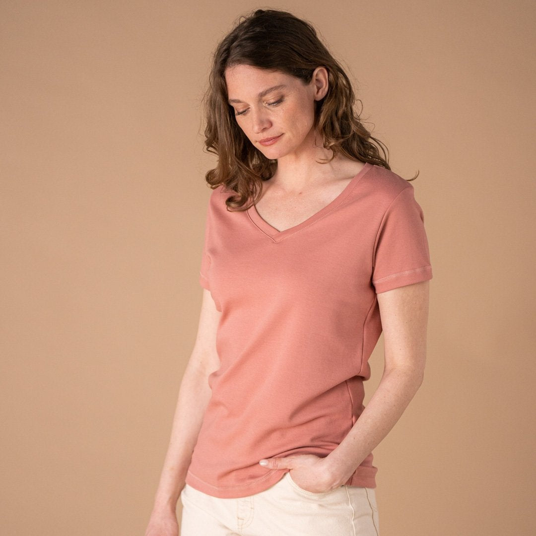 🇫🇷🌱 Le t-shirt en coton bio - Col V