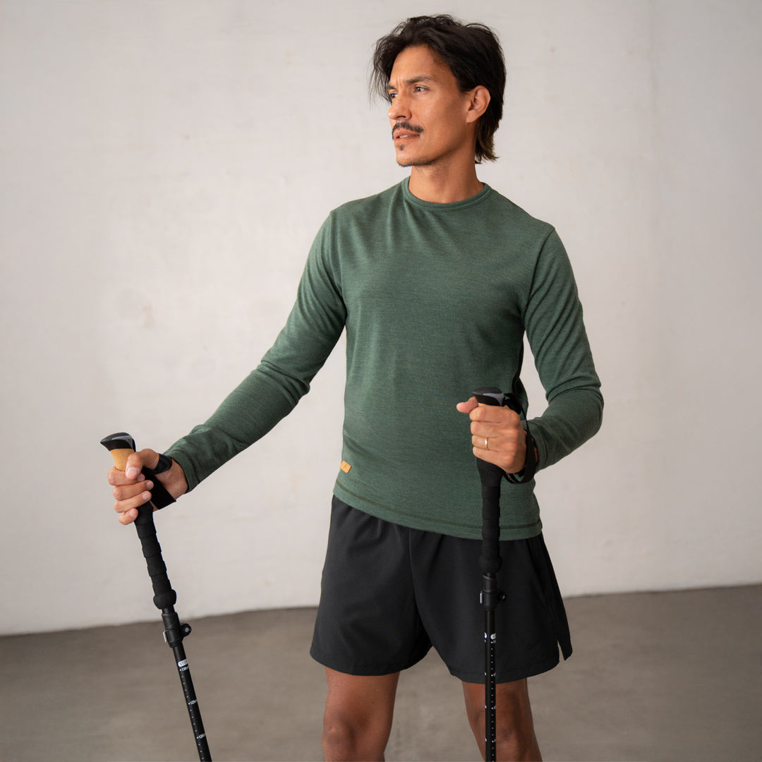 Le t-shirt en laine mérinos ML homme vert, made in France
